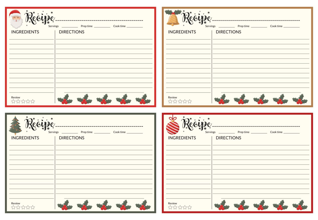 Editable Recipe Cards Christmas 10 Free PDF Printables Printablee