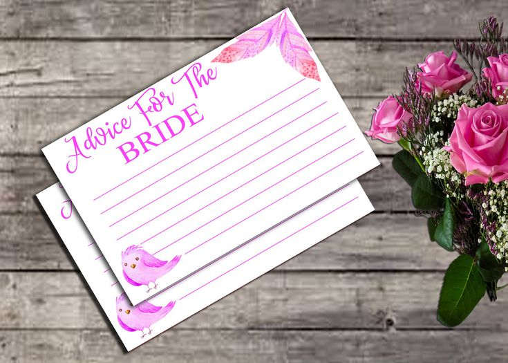 Free Bride To Be Advice Card Free Bridal Shower Printable Bridal 