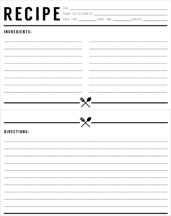 Free Editable Recipe Card Templates Infoupdate