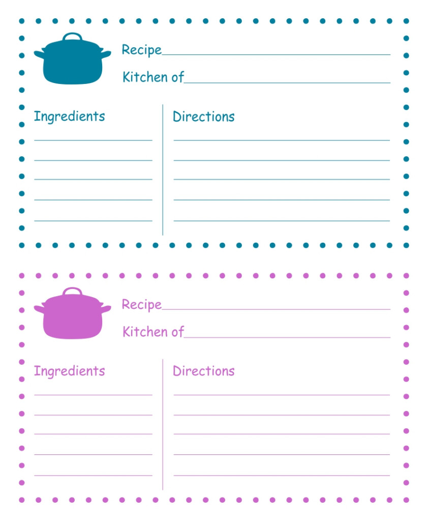 Free Printable Blank Recipe Cards Printable Form Templates And Letter