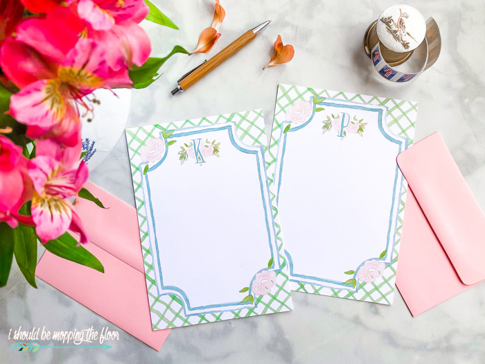 Free Printable Monogrammed Stationery Available From A Z Purple 
