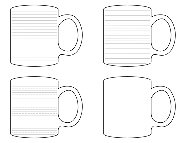 Free Printable Mug Shaped Writing Templates