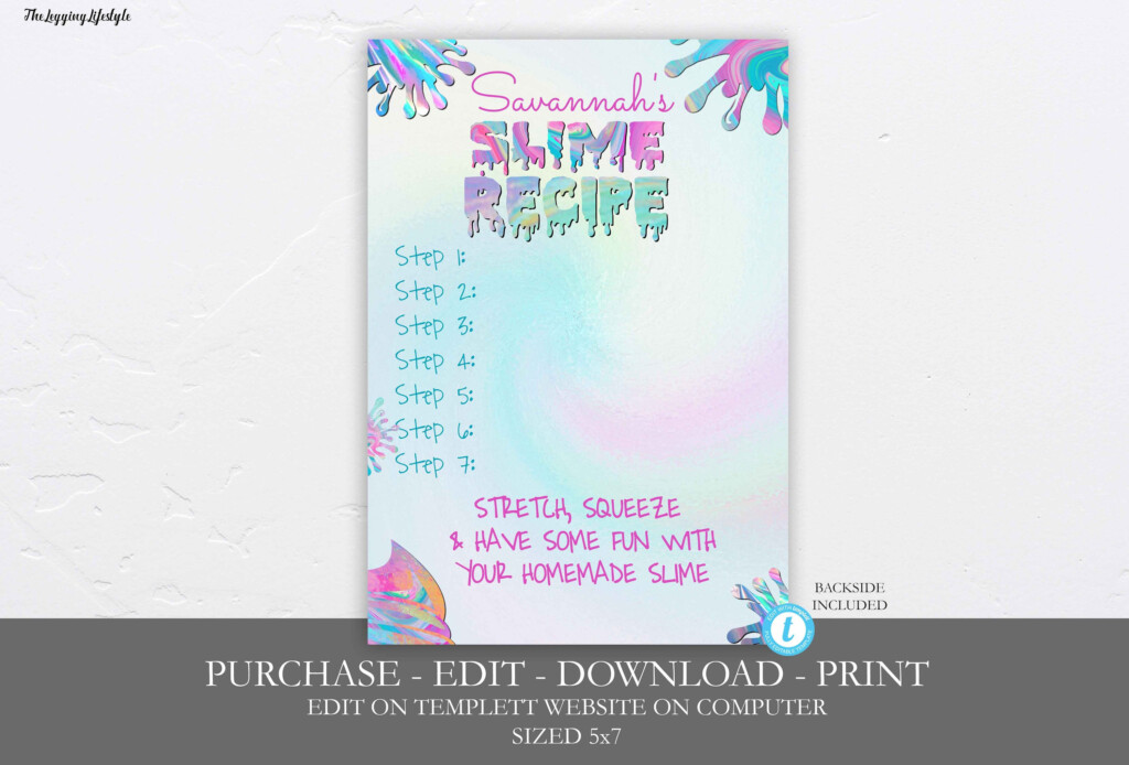 Free Printable Slime Recipe Cards Download Free Printable Slime Recipe 