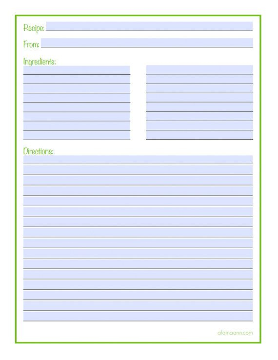 Free Recipe Binder Printables