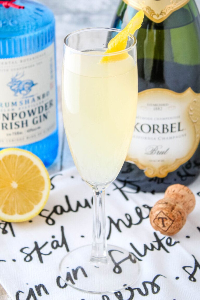 French 75 Recipe Champagne Cocktail YellowBlissRoad