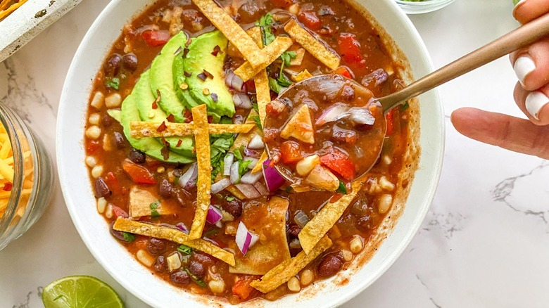 Hearty Vegetarian Tortilla Soup Recipe