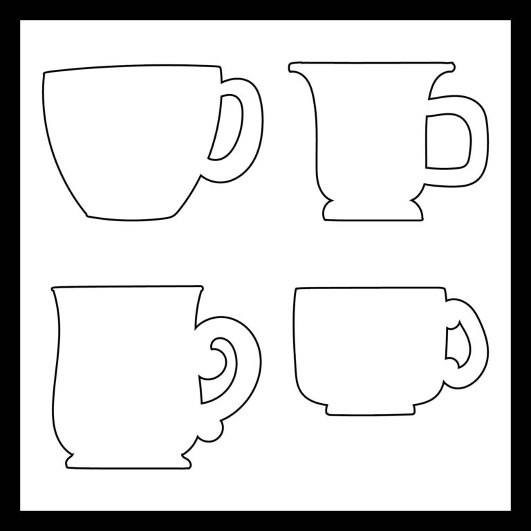 Hot Cocoa Mug Template Printable Hot Chocolate Art Mug Template Winter 