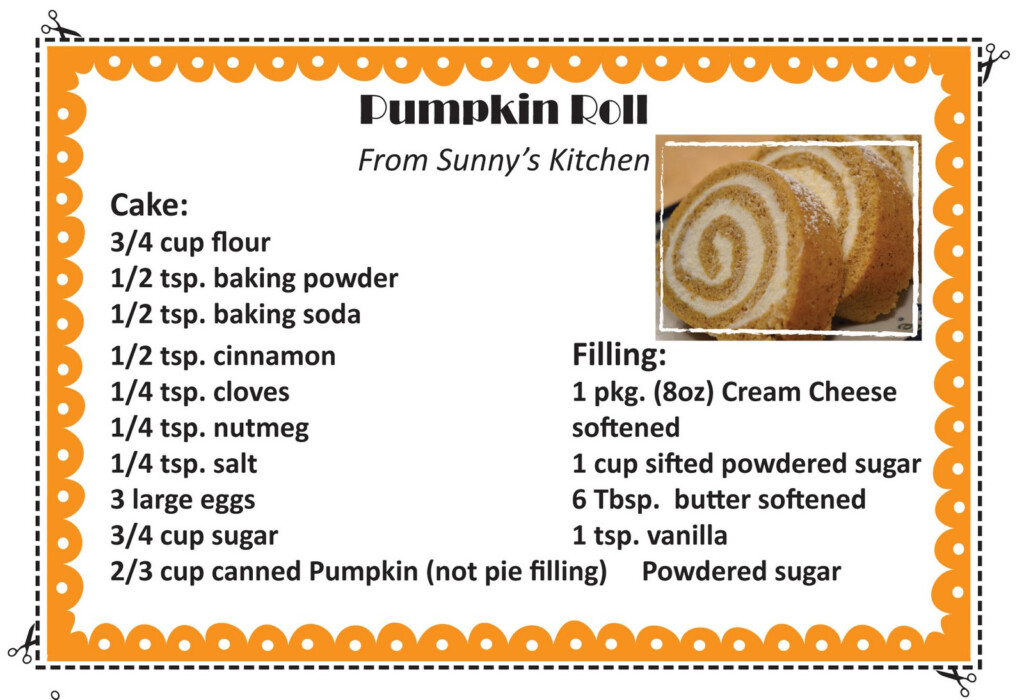 Libby 39 s Pumpkin Roll Recipe Printable