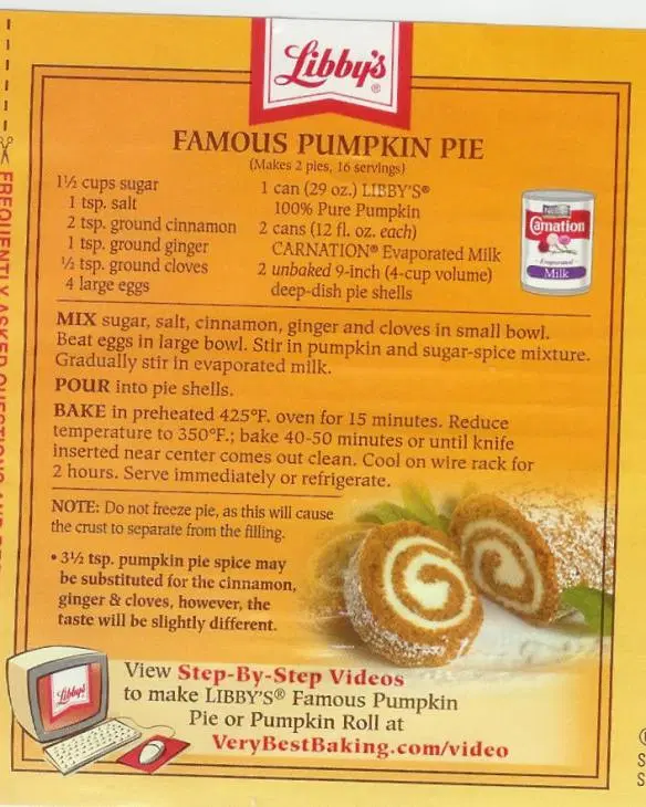 Libbys Pumpkin Roll Recipe Printable Printable New Year Banners