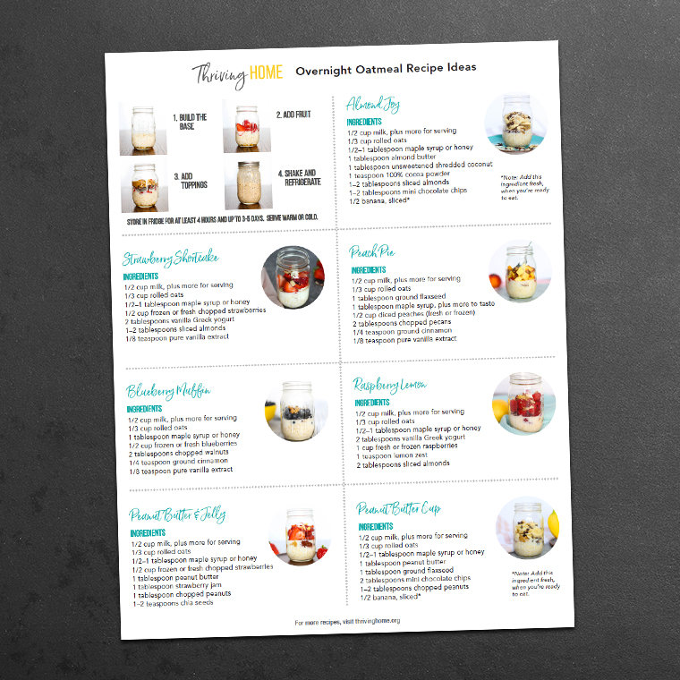Overnight Oats Thriving Home Worksheets Library