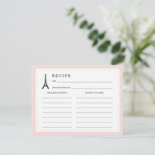 Paris Romance Eiffel Tower Recipe Zazzle