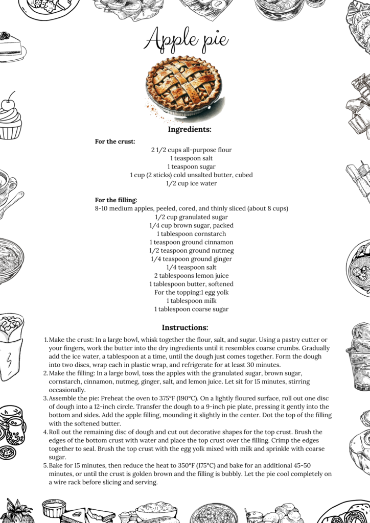 Printable Apple Pie Recipe Free PDF Tasteful Zone