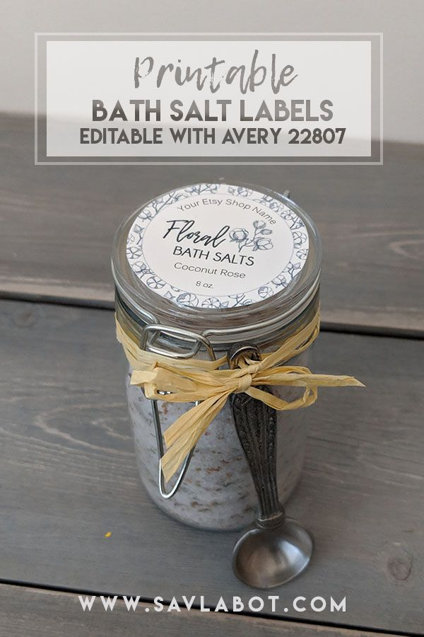 Printable Bath Salt Labels