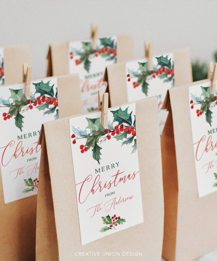 Printable Christmas Gift Tag Template Rustic Holiday Decor Gift Tags 