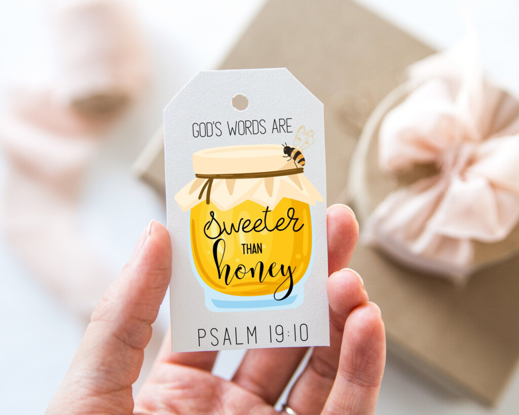 PRINTABLE God 39 s Words Sweeter Than Honey PNG VBS Gift Tag Sunday 