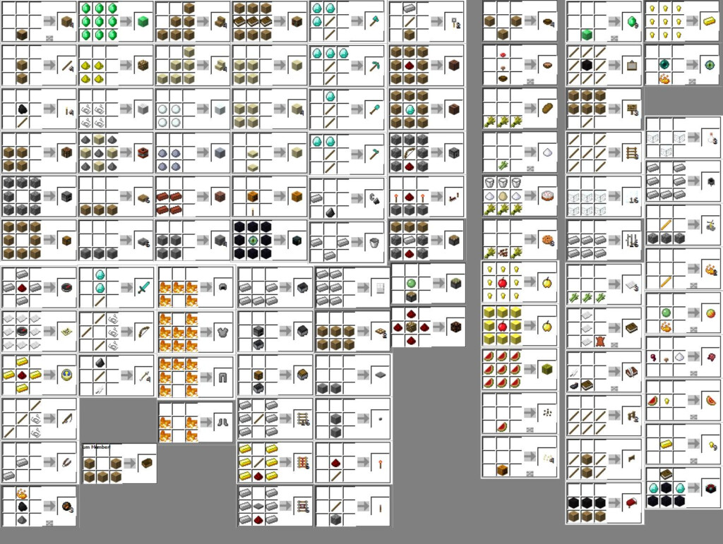 Printable Minecraft Crafting Guide