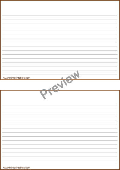 Printable Plain Lined Recipe Card Templates 4x6 And 2x5