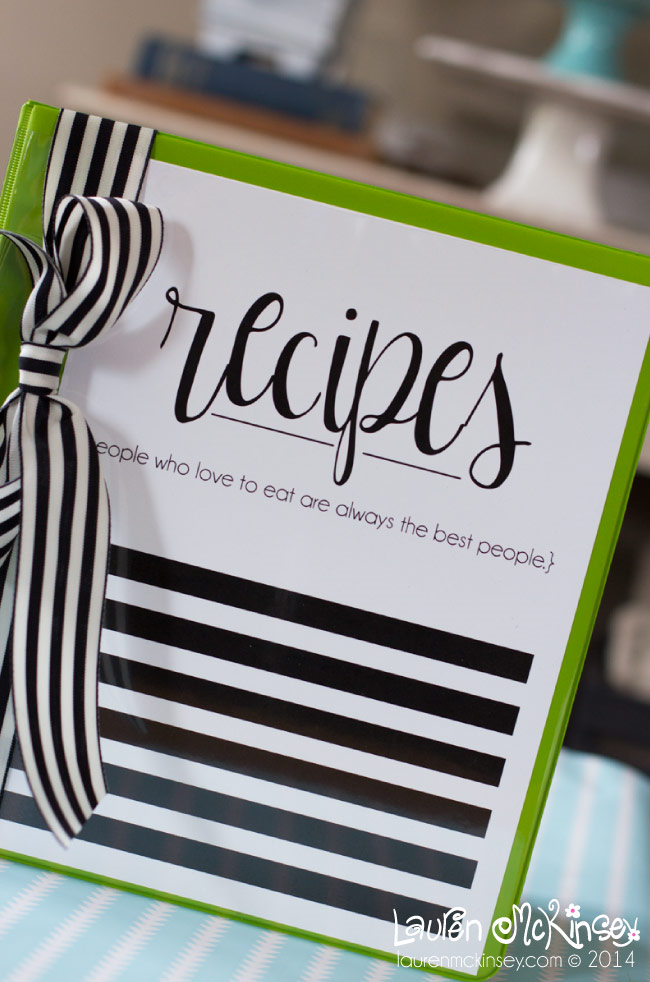 Printable Recipe Binder Eighteen25