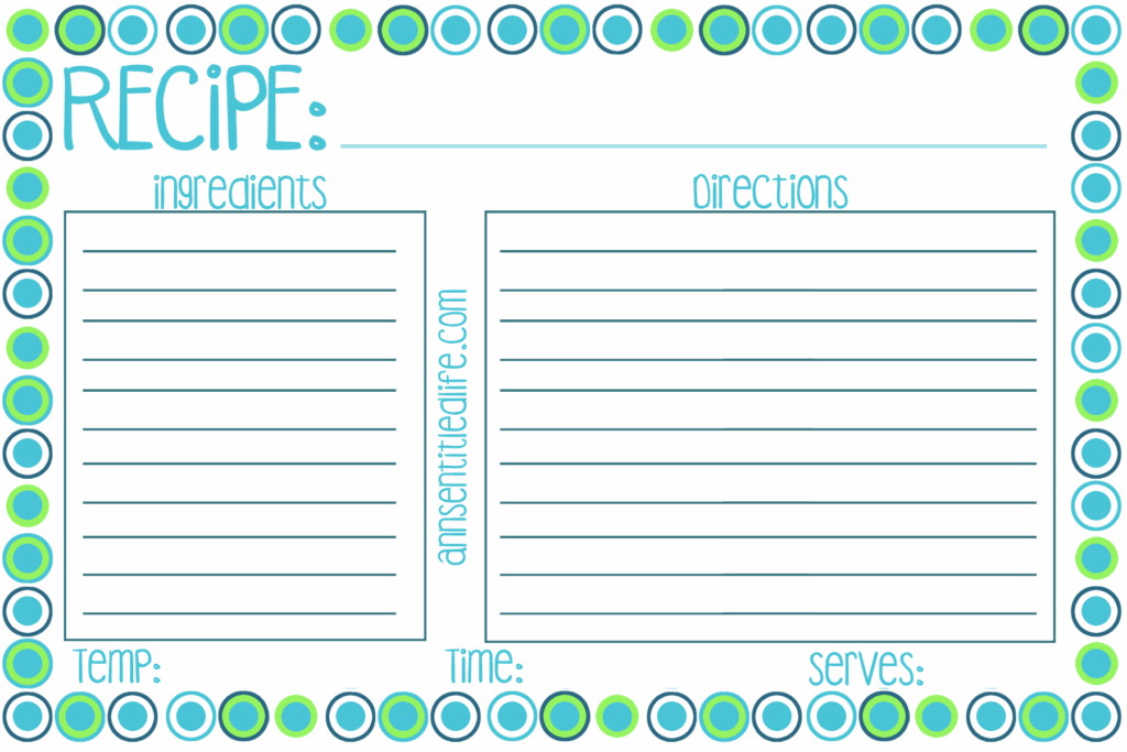 Printable Recipe Cards Printable Free Templates