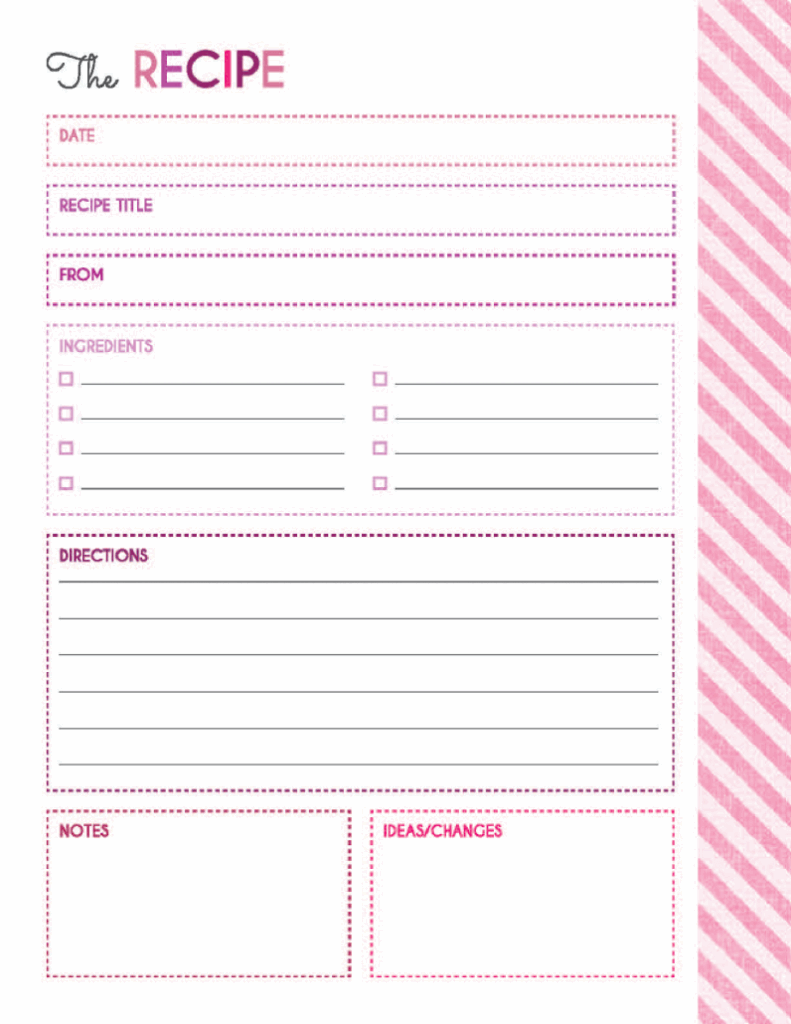 Printable Recipe Planner Printable Word Searches