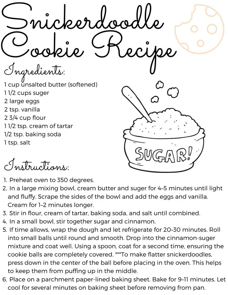 Printable Snickerdoodle Recipe Printable Word Searches