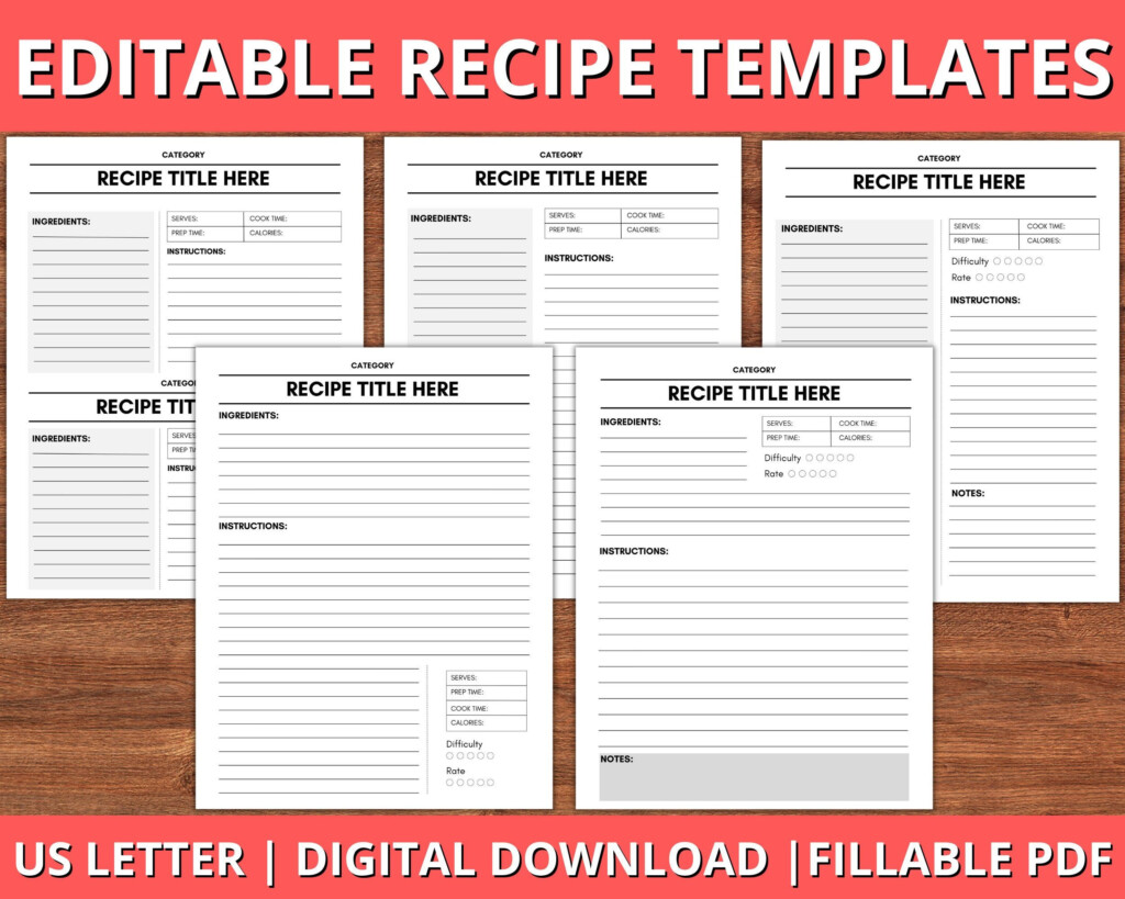 Recipe Book Templates Printable Recipe Save Yourself Create Yourself 