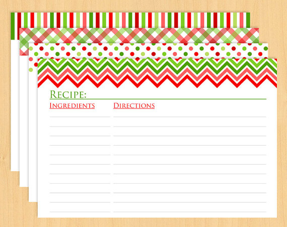 Recipe Cards Christmas 6 Free PDF Printables Printablee