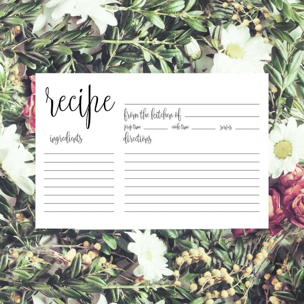 Recipe Cards Printable Bohemian Shower Bridal Shower Recipe Etsy 