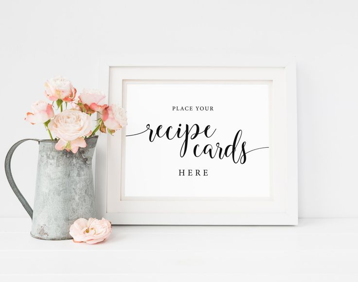 Recipe Cards Sign Bridal Shower Recipe Recipe Card Sign Drop Your 