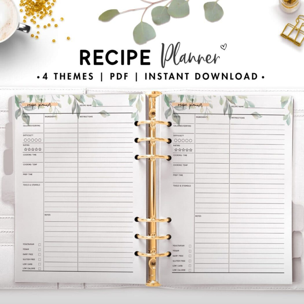 Recipe Planner World Of Printables