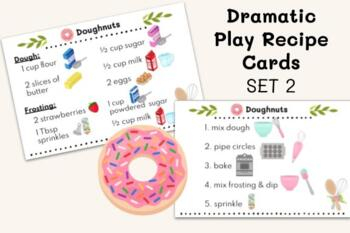 SET 2 PRINTABLE 20 Dramatic Play Recipe Cards For Kids Play Pretend 