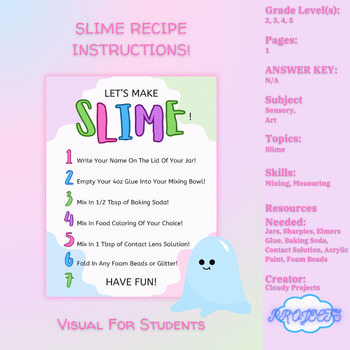 Slime Recipe Card Etsy Worksheets Library