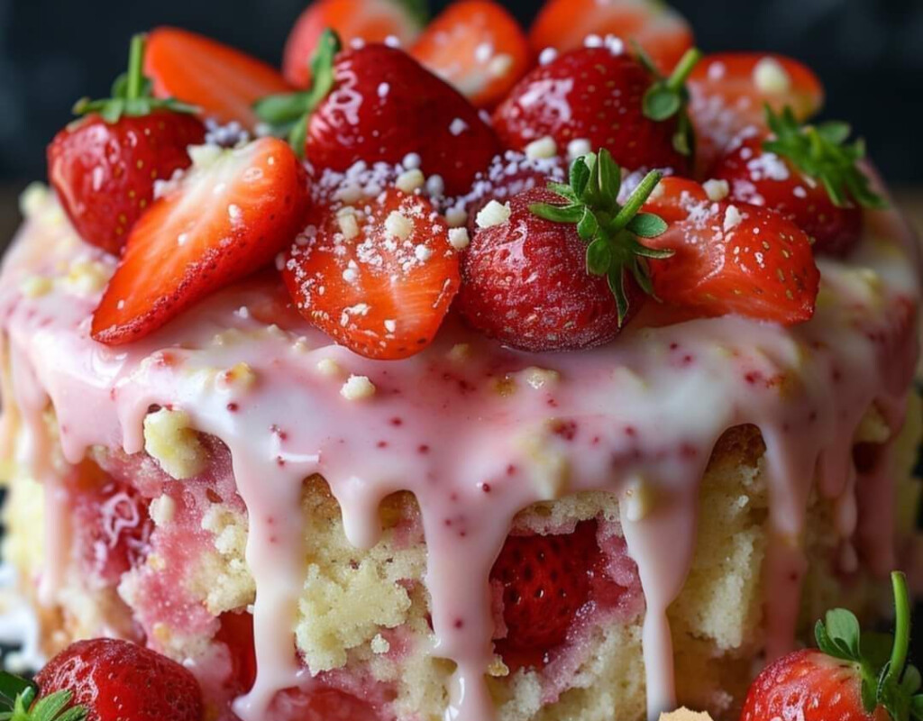 Strawberry Earthquake Cake Recipe FULL RECIPE