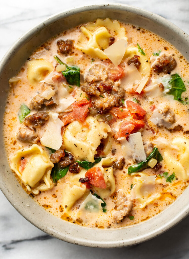 Tortellini Soup With Italian Sausage And Spinach Recipe Deporecipe co